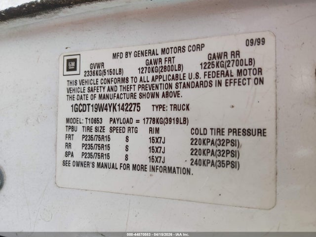CHEVROLET S-10 LS - 9