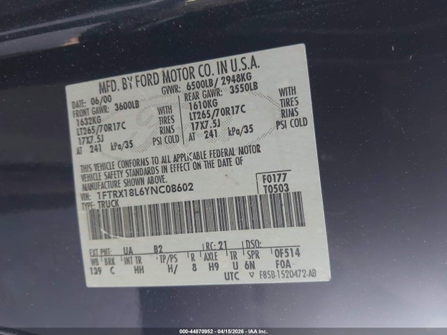 FORD F-150 LARIAT/WORK SERIES/XL/XLT - 9