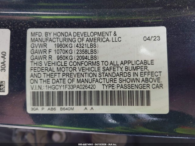 2023 HONDA ACCORD EX 9