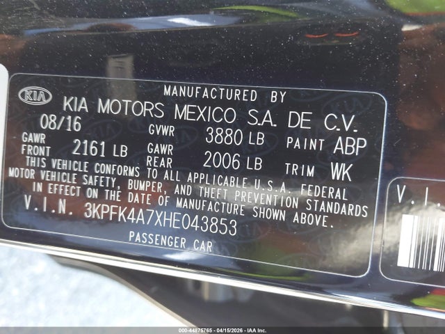 2017 KIA FORTE LX 照片 9