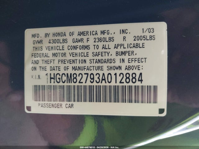 HONDA ACCORD 3.0 EX - 9