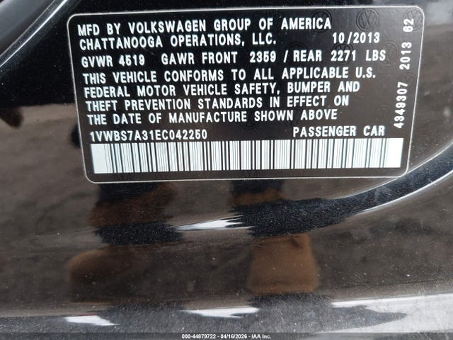 2014 Volkswagen PASSAT 1.8T SE — фото 9