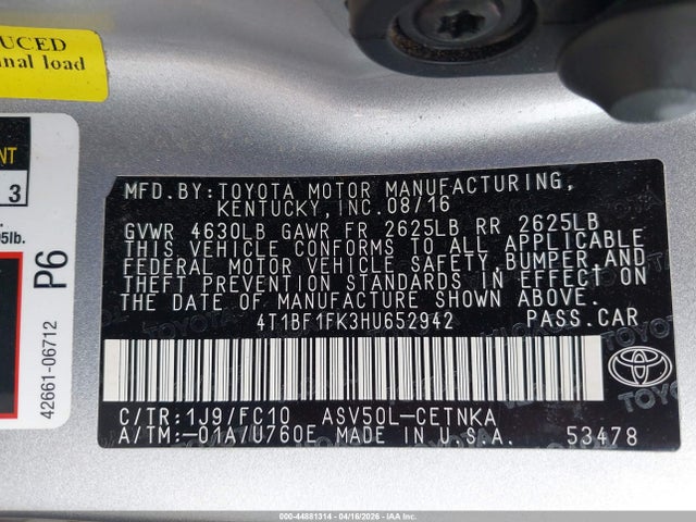 2017 Toyota CAMRY LE 照片 9