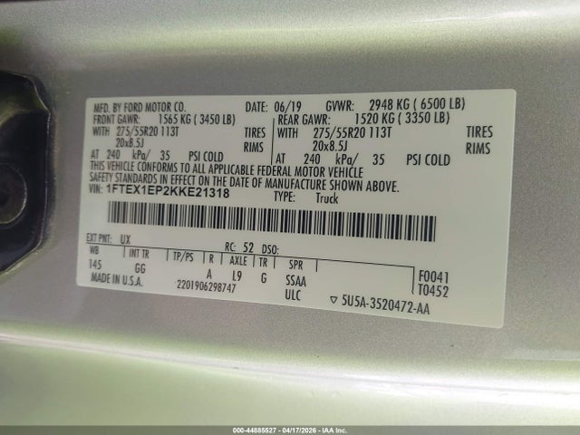2019 FORD F-150 XL 9