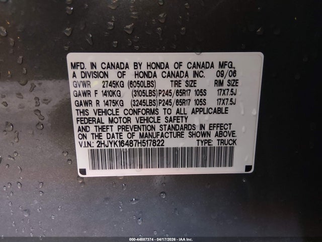 HONDA RIDGELINE RTS - 9