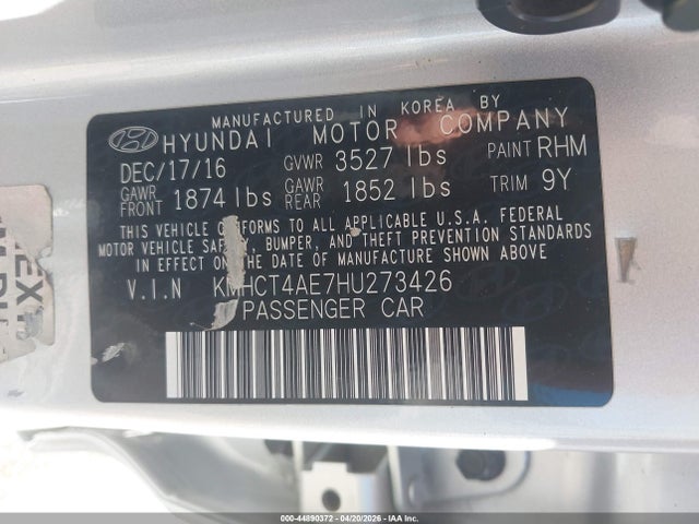 2017 Hyundai ACCENT SE 照片 9