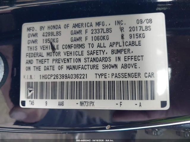 HONDA ACCORD 2.4 LX - 9