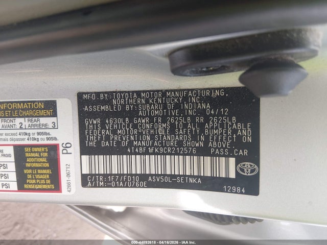 2012 Toyota CAMRY LE 照片 9