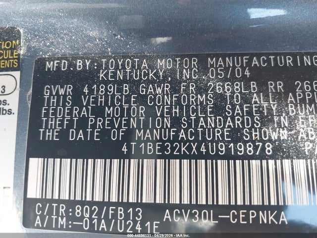 2004 Toyota CAMRY LE photo 9