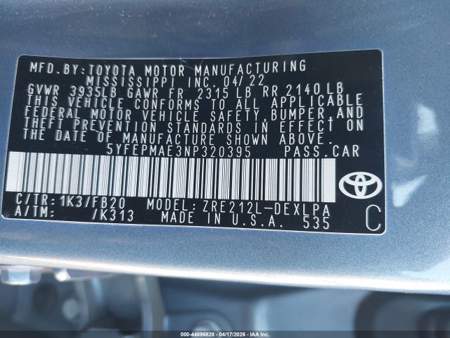 2022 Toyota COROLLA LE photo 9