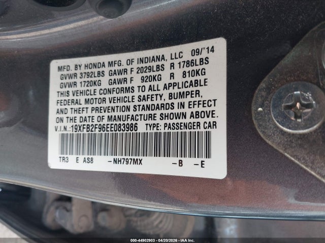 2014 Honda CIVIC EX-L photo 9