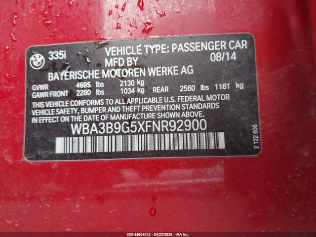 2015 BMW 335I XDRIVE 照片 9