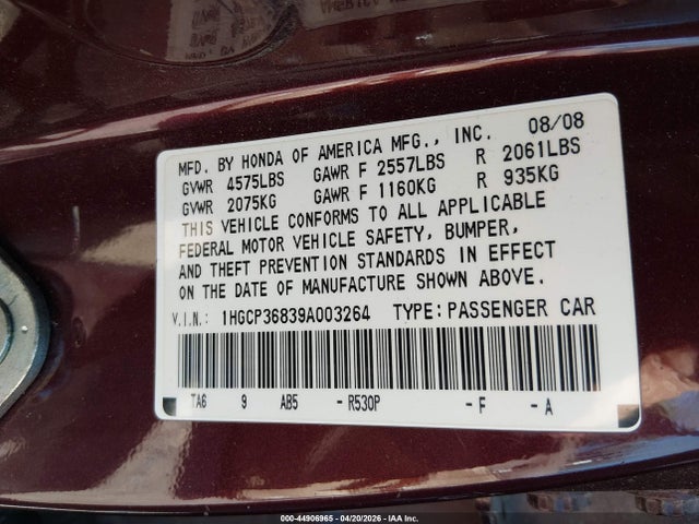 HONDA ACCORD 3.5 EX-L - 9