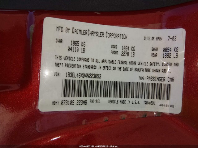 DODGE STRATUS SXT - 9