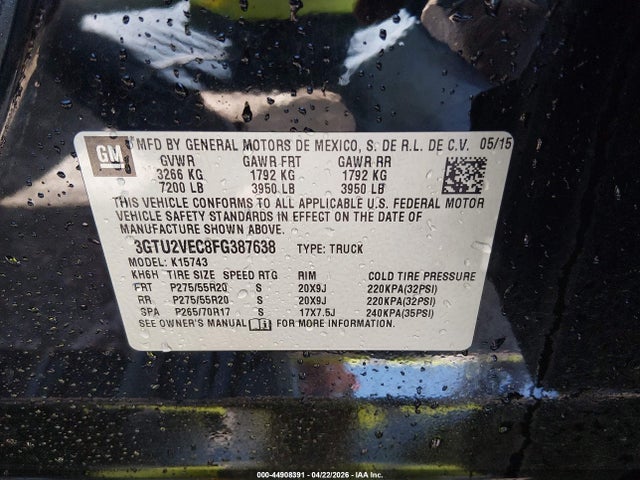2015 GMC SIERRA 1500 SLT photo 9