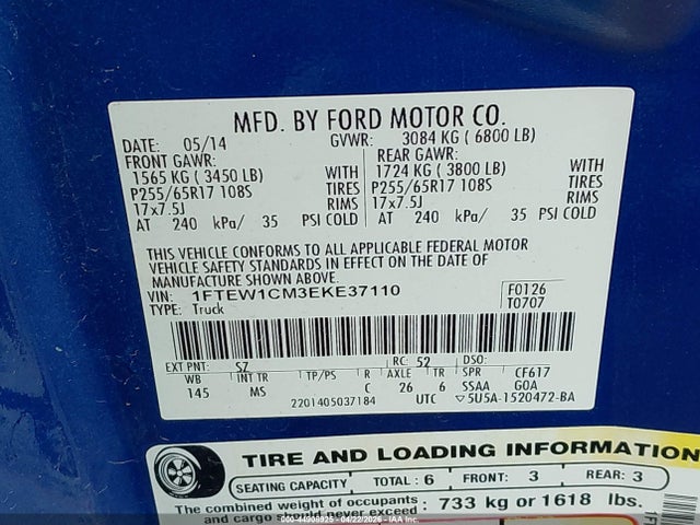 2014 FORD F-150 XLT photo 9