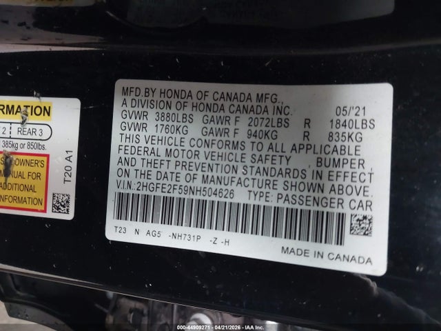 HONDA CIVIC SPORT - 9