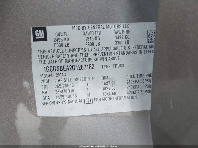 CHEVROLET COLORADO WT - 9