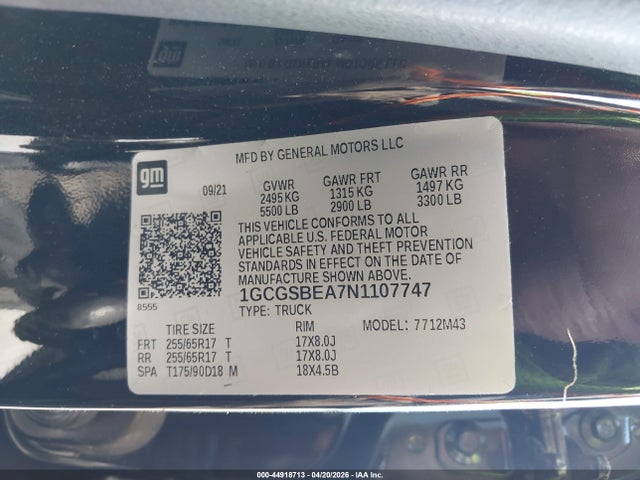 CHEVROLET COLORADO 2WD SHORT BOX WT - 9