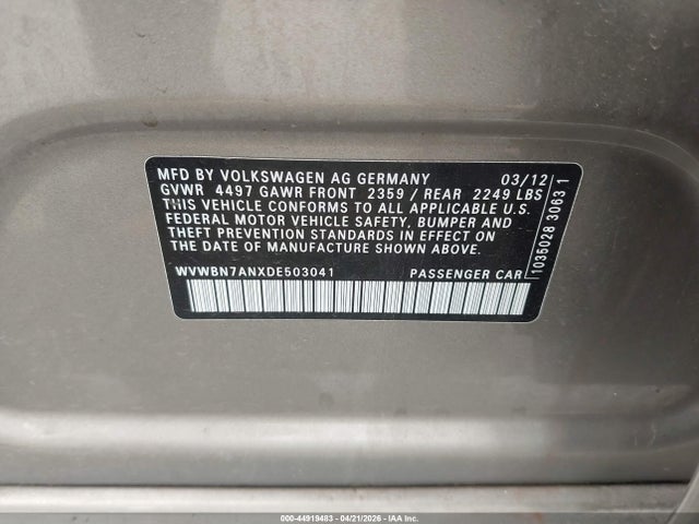 2013 Volkswagen CC 2.0T SPORT 照片 9