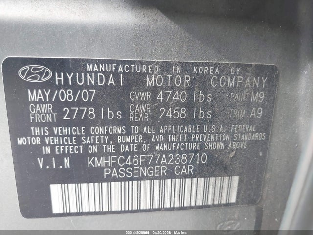 HYUNDAI AZERA LIMITED/SE - 9