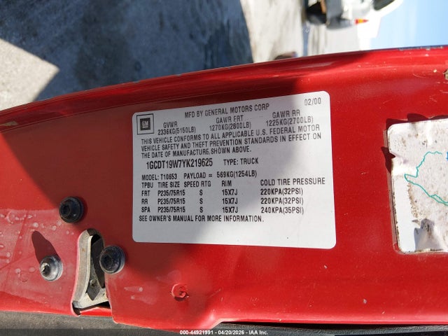 CHEVROLET S-10 LS - 9