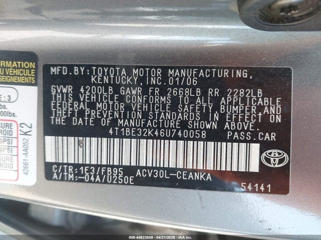 2006 Toyota CAMRY LE 照片 9