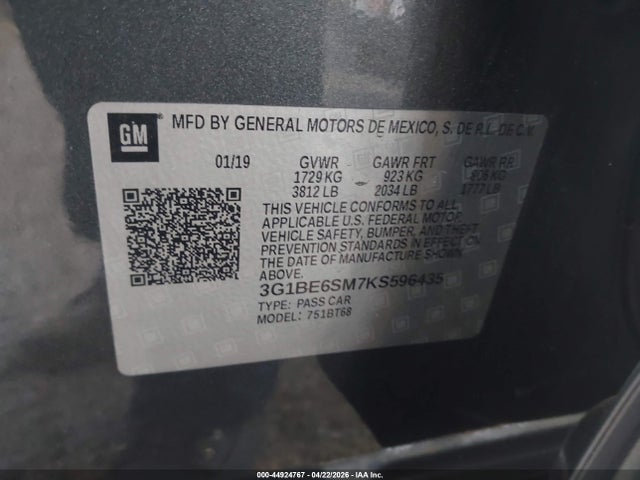 2019 CHEVROLET CRUZE LT 9