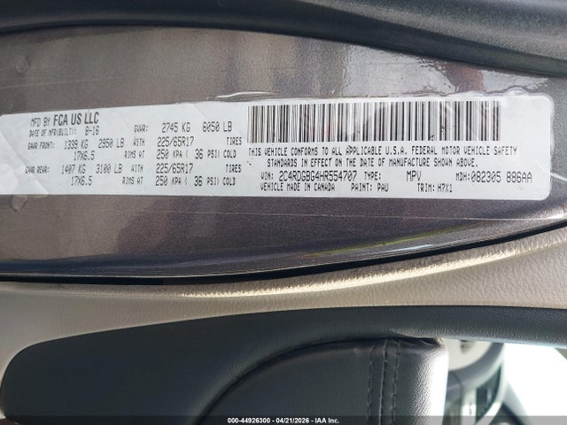 2017 DODGE GRAND CARAVAN SE 9