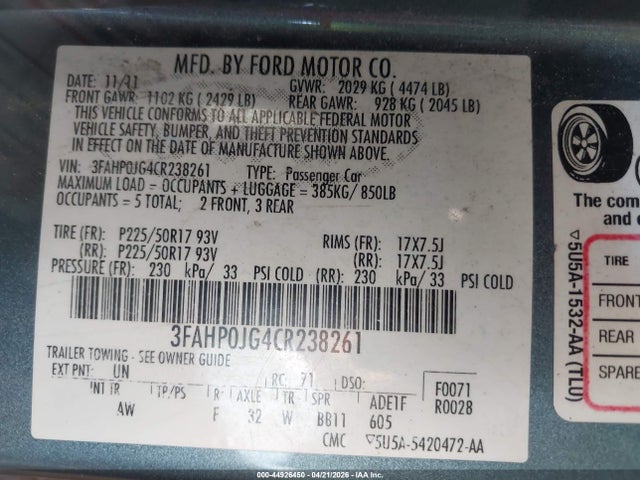 FORD FUSION SEL - 9