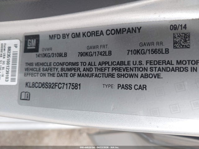 CHEVROLET SPARK 1LT CVT - 9