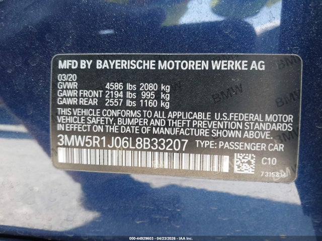 2020 BMW 330I 照片 9