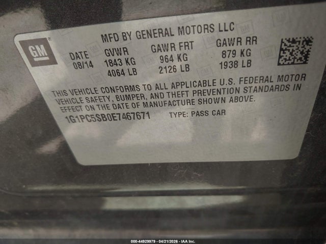 CHEVROLET CRUZE 1LT AUTO - 9