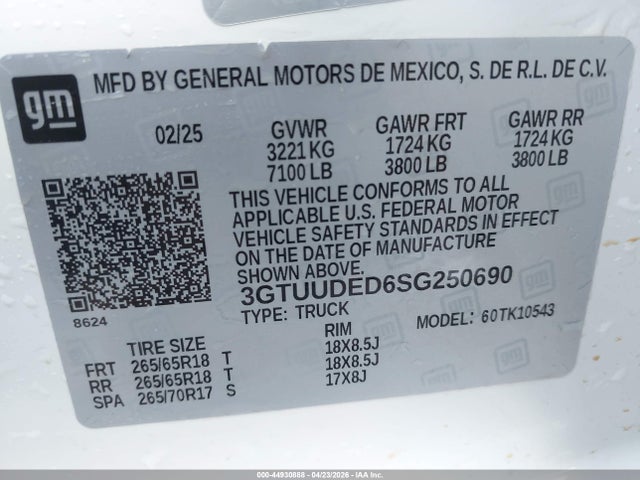 2025 GMC SIERRA 1500 4WD SHORT BOX SLT 9