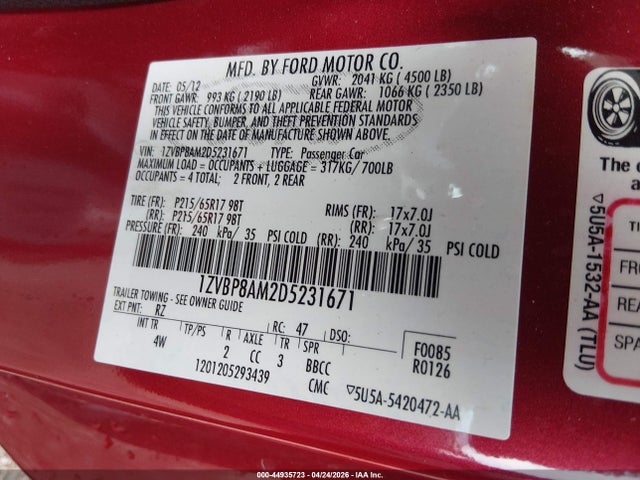 2013 FORD MUSTANG V6 PREMIUM — фото 9