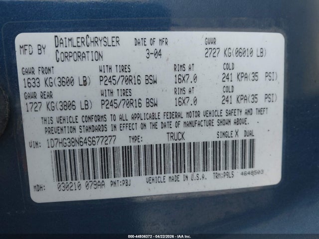 DODGE DAKOTA SPORT/SXT - 9