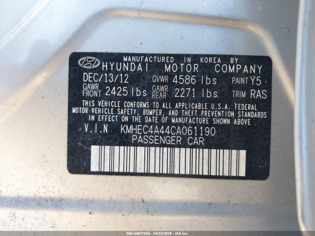 HYUNDAI SONATA HYBRID - 9