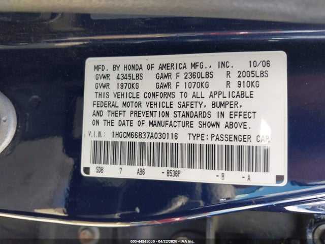 HONDA ACCORD 3.0 EX - 9