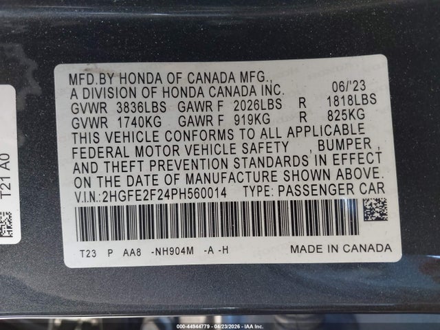 2023 Honda CIVIC LX — фото 9