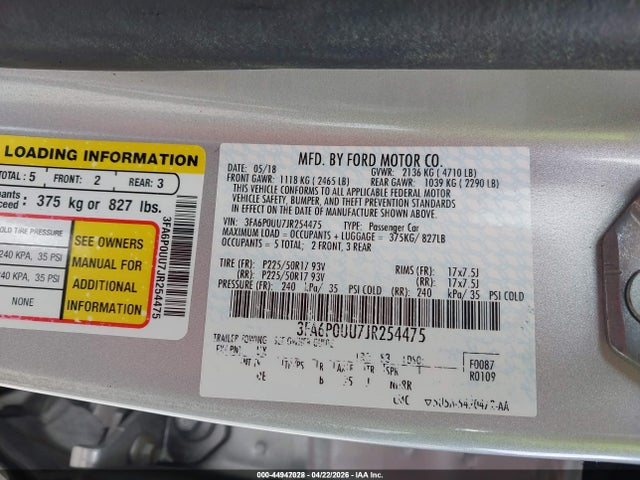 صورة 9 لـ 2018 FORD FUSION HYBRID S