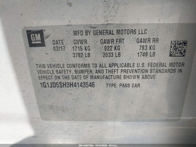 CHEVROLET SONIC LT AUTO - 9