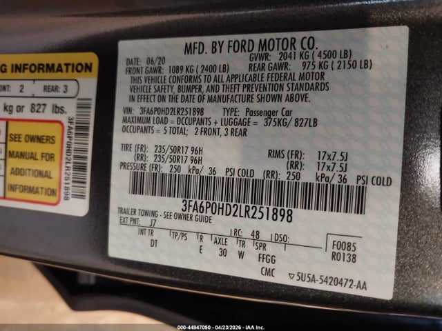 2020 FORD FUSION SE 照片 9