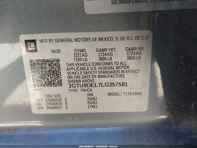 2020 GMC SIERRA 1500 4WD SHORT BOX SLT — фото 9