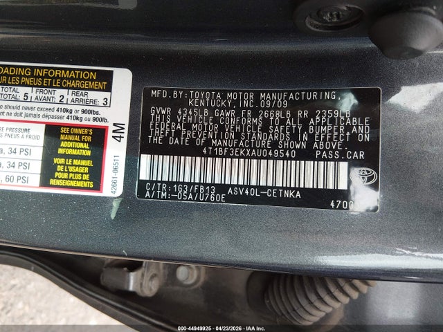 2010 Toyota CAMRY LE photo 9