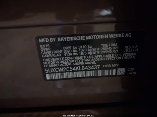 2019 BMW X7 XDRIVE40I 9