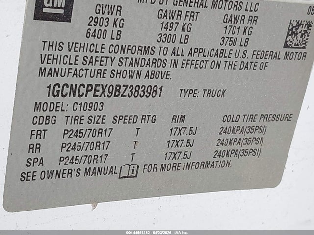 CHEVROLET SILVERADO 1500 WORK TRUCK - 9