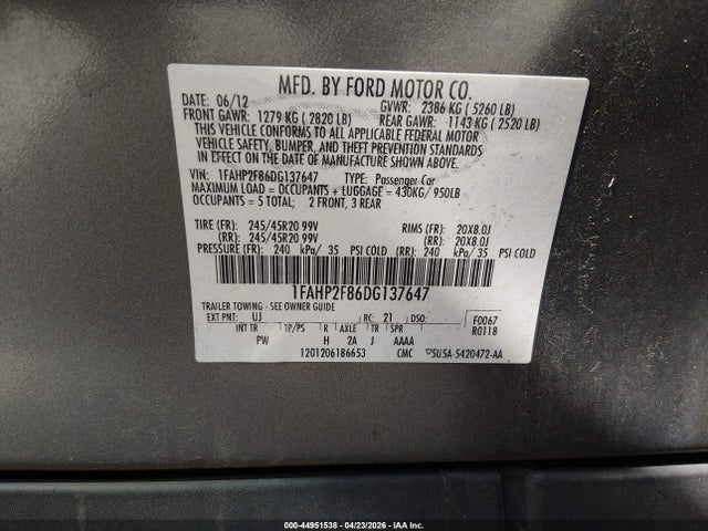2013 FORD TAURUS LIMITED 照片 9