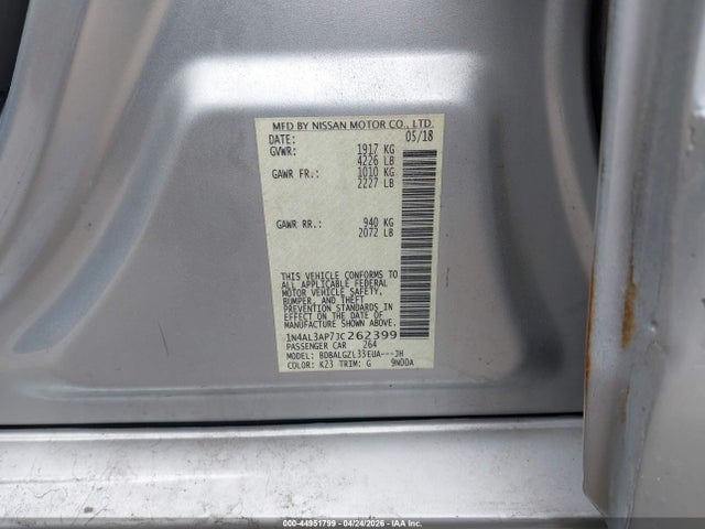 2018 NISSAN ALTIMA 2.5 S 9