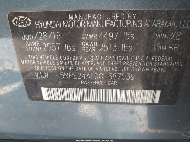 2016 Hyundai SONATA SE 照片 9