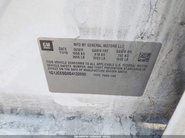 CHEVROLET SONIC LT AUTO - 9